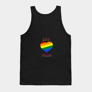 Love Gay Pride  Rainbow Heart Tank Top